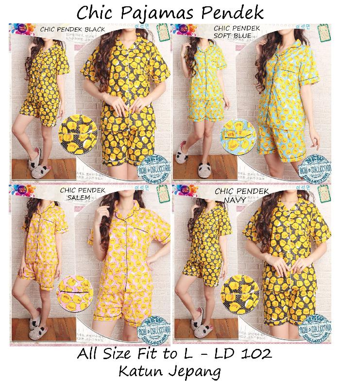 PP CHIC PIYAMA CELANA PENDEK BAJU TIDUR GROSIR TANAH ABANG KATUN JEPAN