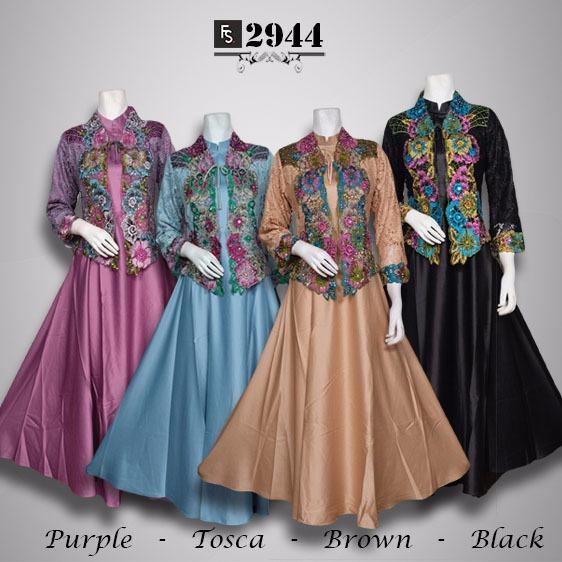 Toko Kirana Surabaya Gamis maxi dress baju gaun pesta busana muslim Cardigan Angelina 944