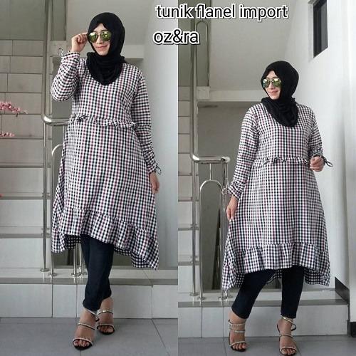 Baju Tunik Import / Baju tasan Wanita / Tunik Flanel Import