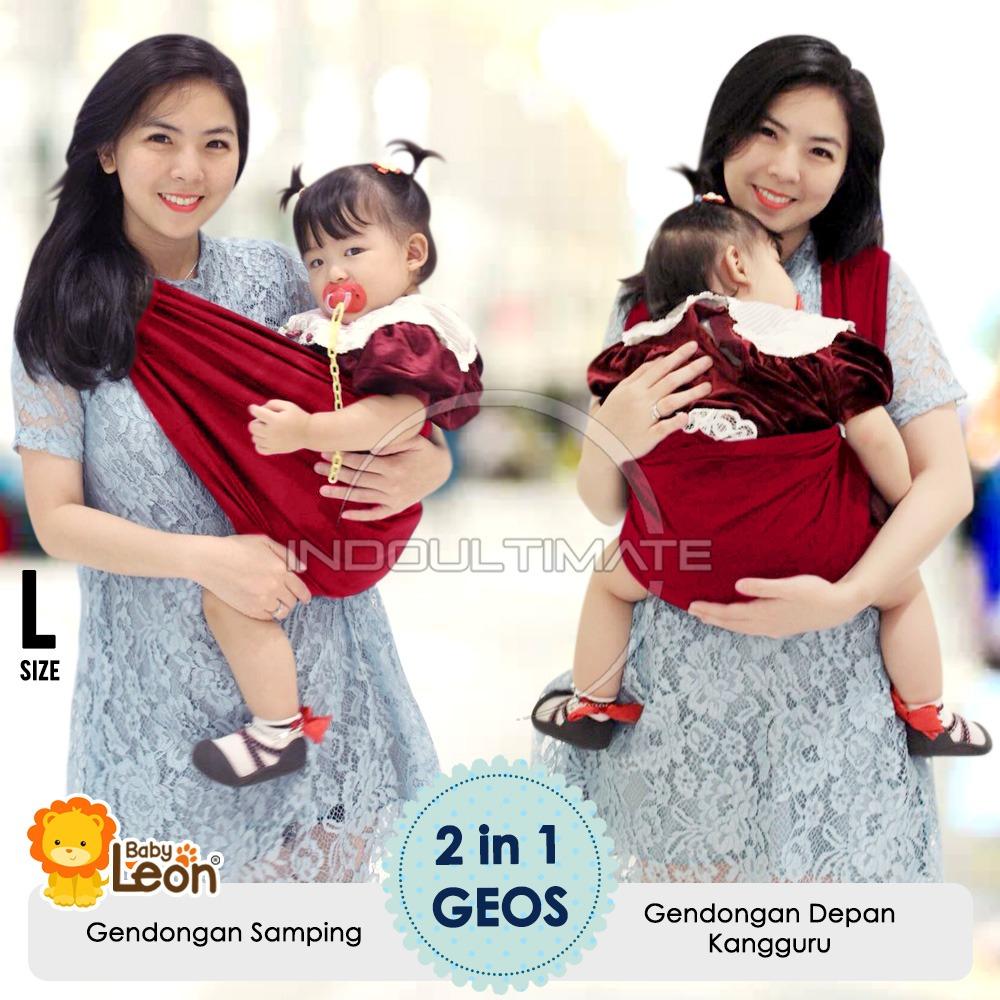 BABY LEON Gendongan Kaos 100% cotton 2 in 1 / Geos Katun 2 in 1 / Practical Baby Carrier BY-56-GB 2 in 1 - Ukuran L
