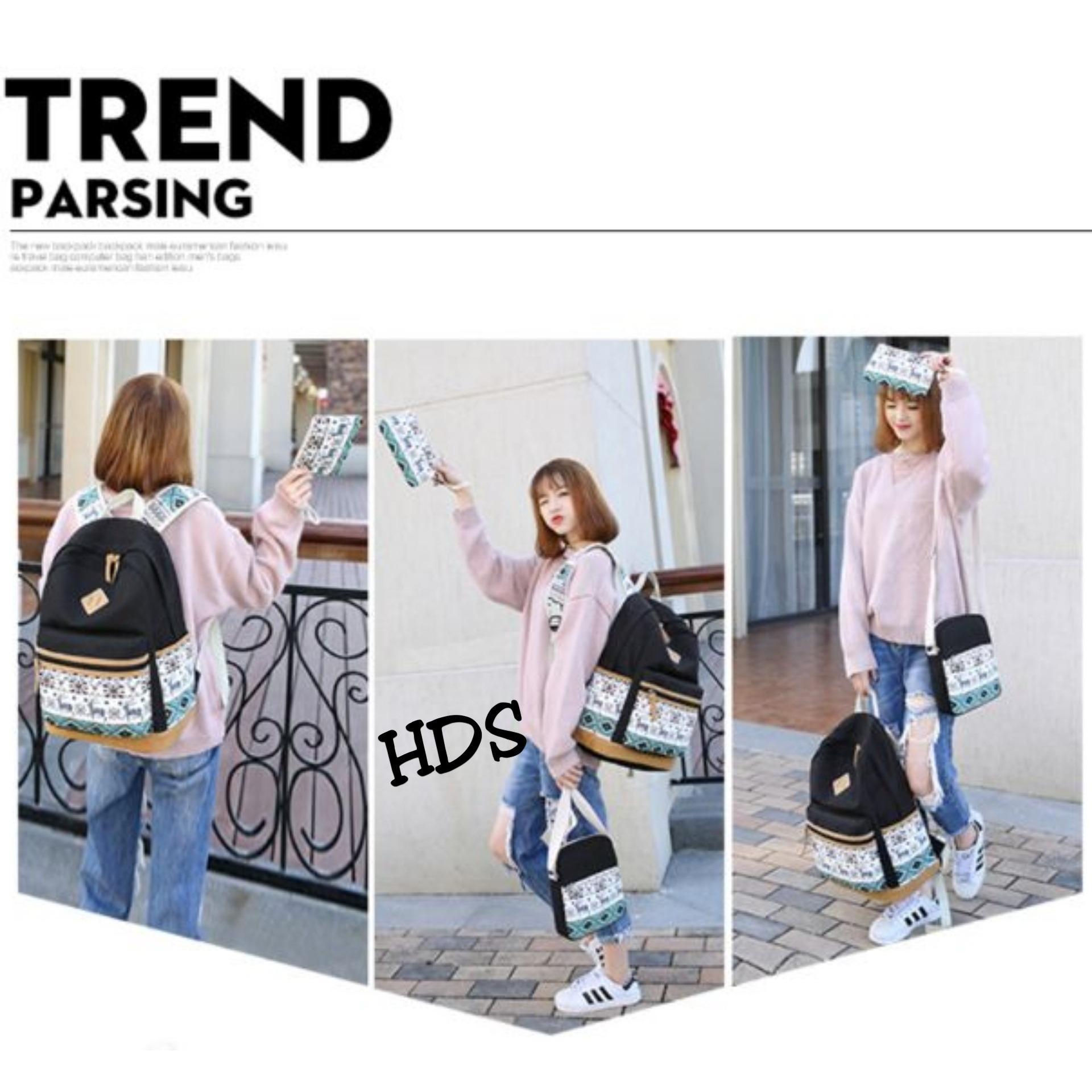 promo tas ransel wanita / tas backpack / tas punggung wanita / motif tribal / warna