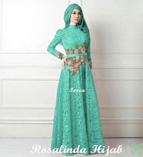 MoslemWear Gamis Syari Pesta - Hijab Dress Terbaru - Baju Kondangan Muslimah Syari - Dress Muslim - Gaun Pesta Muslim - Kebaya Modern - Maxi Dress Brukat - Gamis Brokat - Hijab Jilbab Batik ihrosalinda