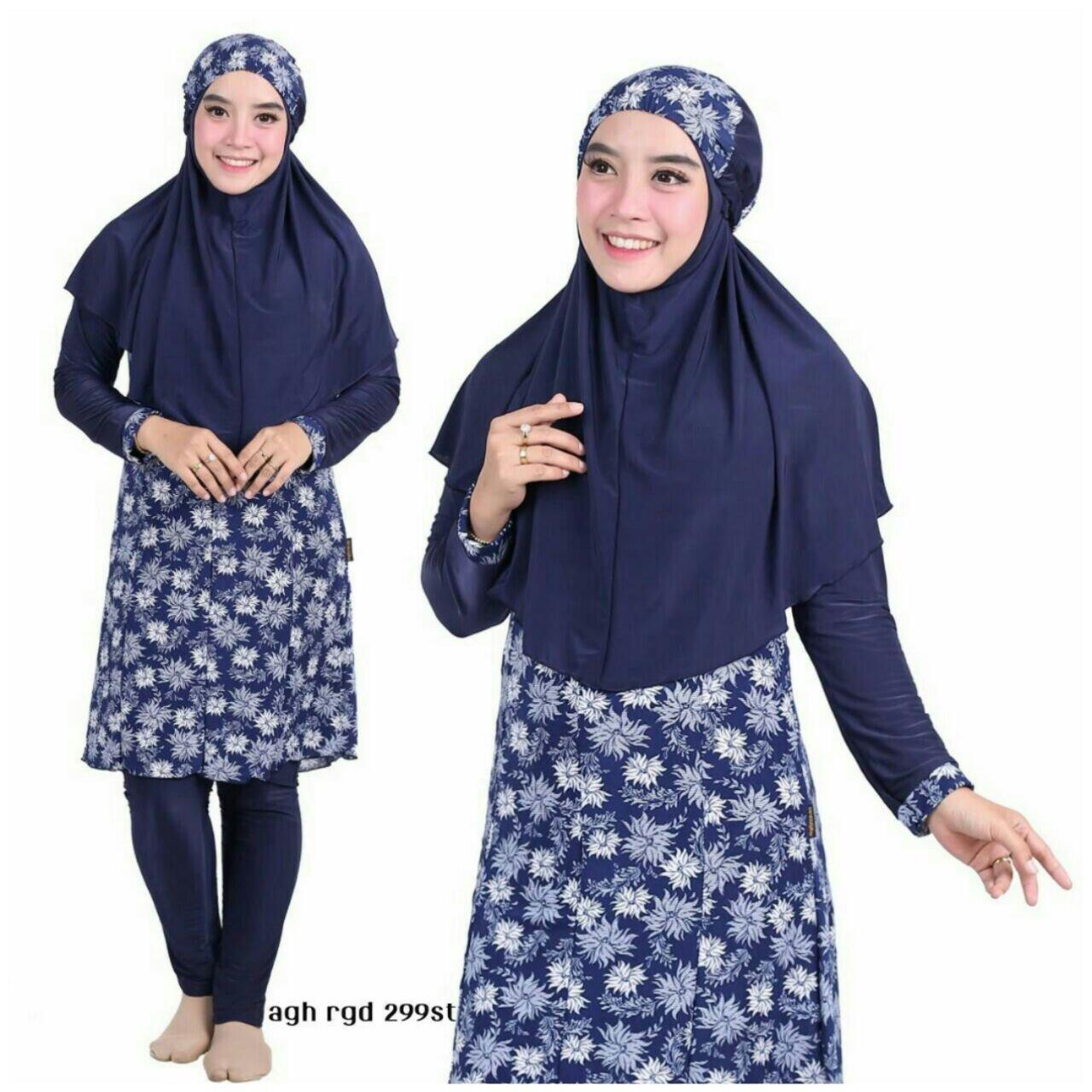 Aghnisan Baju Renang Muslimah - Biru Navy