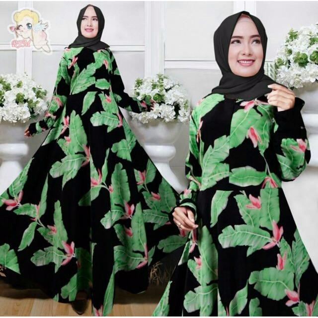 Elia- baju gamis bunga bisa untuk ibu menyusui bagus menarik bisa buat ngaji
