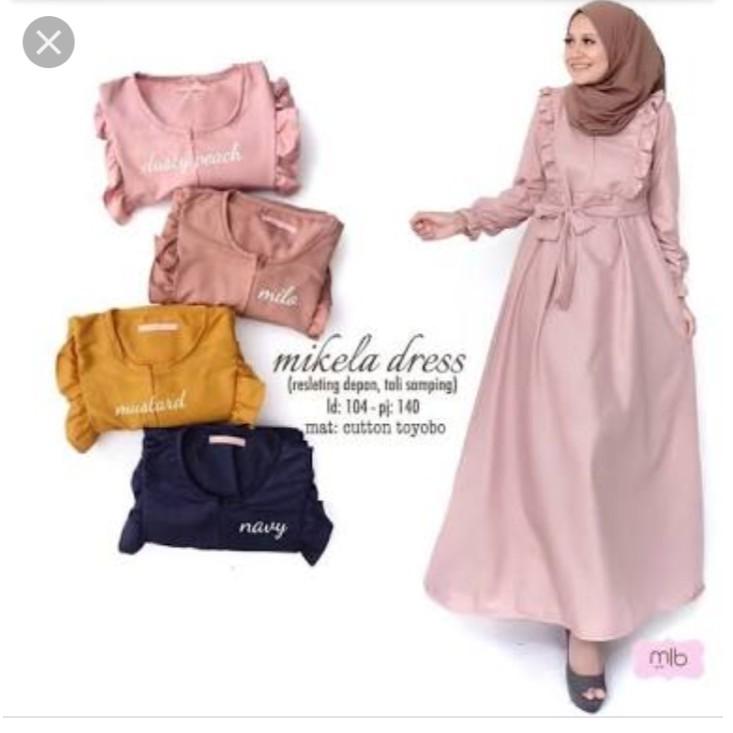 Mikela Dress Fashion Wanita Pakian Dress Wanita Muslim Bahan Balotelli Ukuran Freesize Lingkar Dada 100cm Model Kekinian Modern Cantik Murah Januari 2019 - 3 mikela dress Fashion Wanita Pakian Dress Wanita Muslim Bahan Balotelli Ukuran Freesize Lingkar Dada 100cm Model Kekinian Modern Cantik Murah - 3