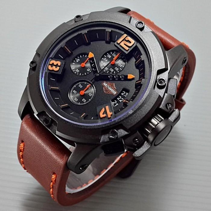 Jam Tangan Pria Harley Davidson Triple Time - Cltu8u