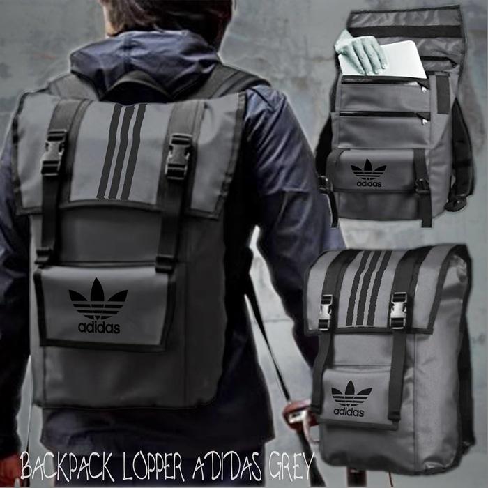 Backpack / Tas Ransel Looper Adidas Grey - iNYN0p
