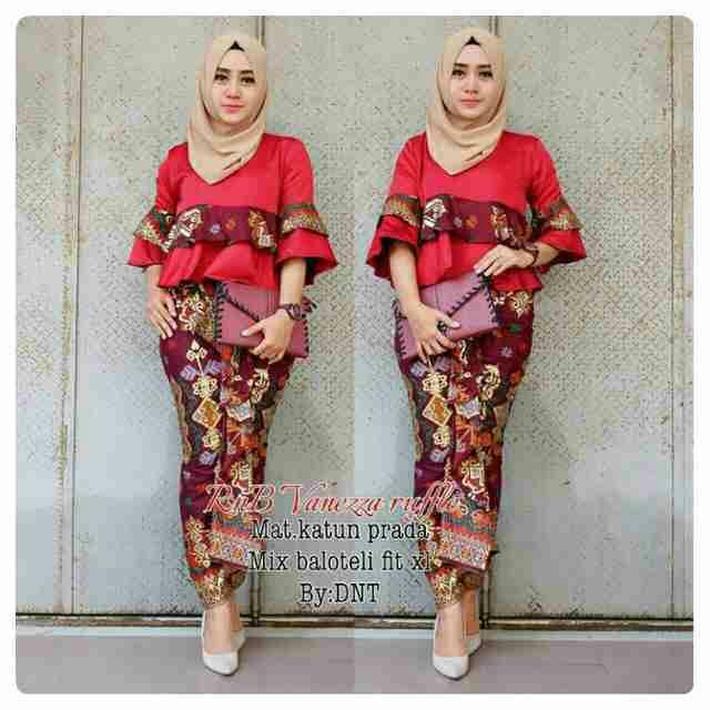 Batik Modern Setelan Rnb Kebaya Vanessa Raffi