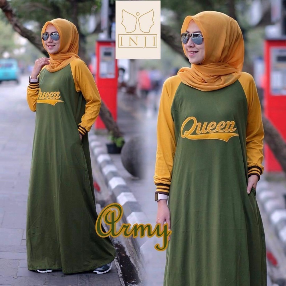 Baju Original Gamis Queen Dress Baju Panjang Muslim Casual Wanita Pakaian Hijab Modern Modis Trendy Terbaru 2018