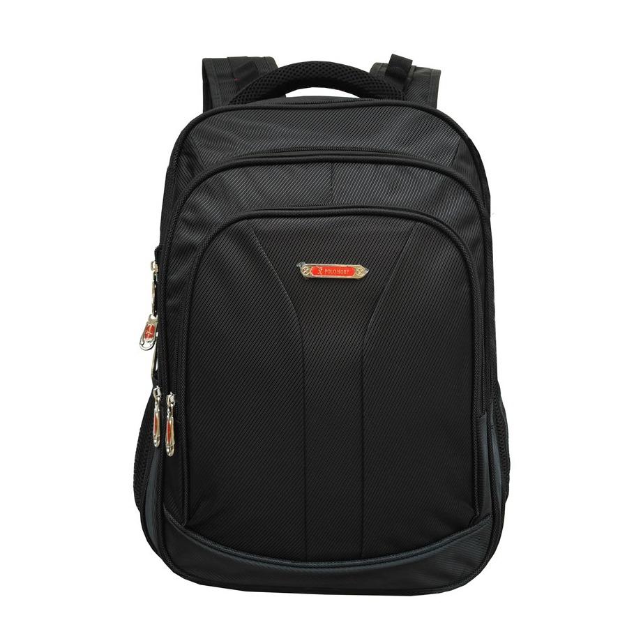 Tas Ransel Pria Wanita New Arrival - Tas Ransel Laptop Polo Hoby LLC0022 Backpack Expandable Upto 15 Inch - Black - Bonus Bag Cover