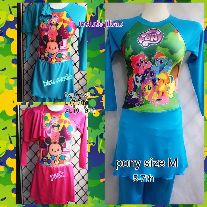 Baju renang muslim muslimah anak SD ABG / baju renang anak perempuan