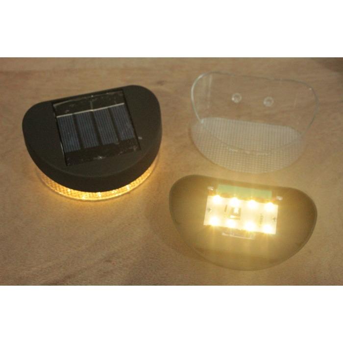 lampu dinding / jual Lampu Dinding/tangga solar power tenaga surya 8 Led KUNING WARM WHITE