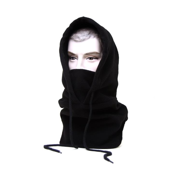 4 in 1 Thermal Fleece Balaclava full face Masker Kupluk Polar Panjang - black - 2 ...