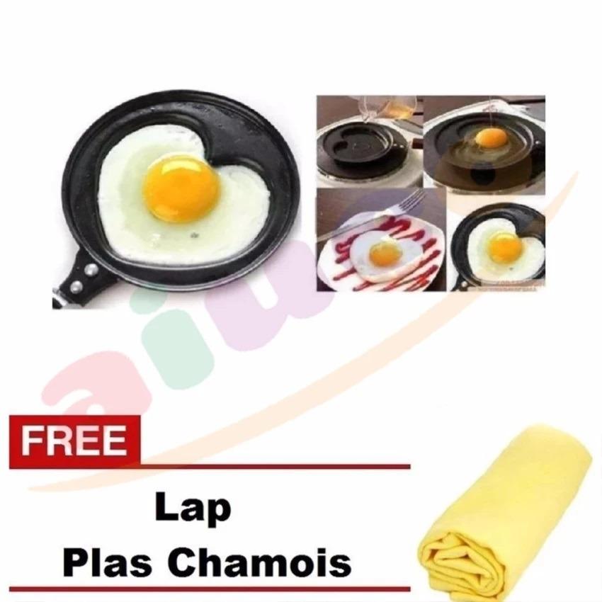 Ion Teflon Mini Non Stick Frying Fry Pan - Wajan Masak Karakter Anti Lengket Motif Heart Bundling Lap Plas Chamois - 1 Pcs