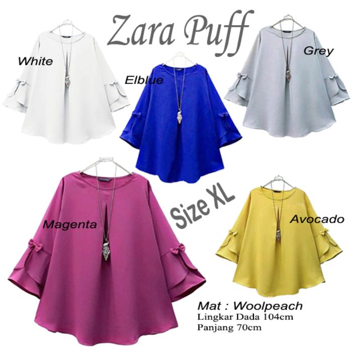 Atasan Wanita Zara Puff Blouse Tunik Baju Muslim Blus Muslim