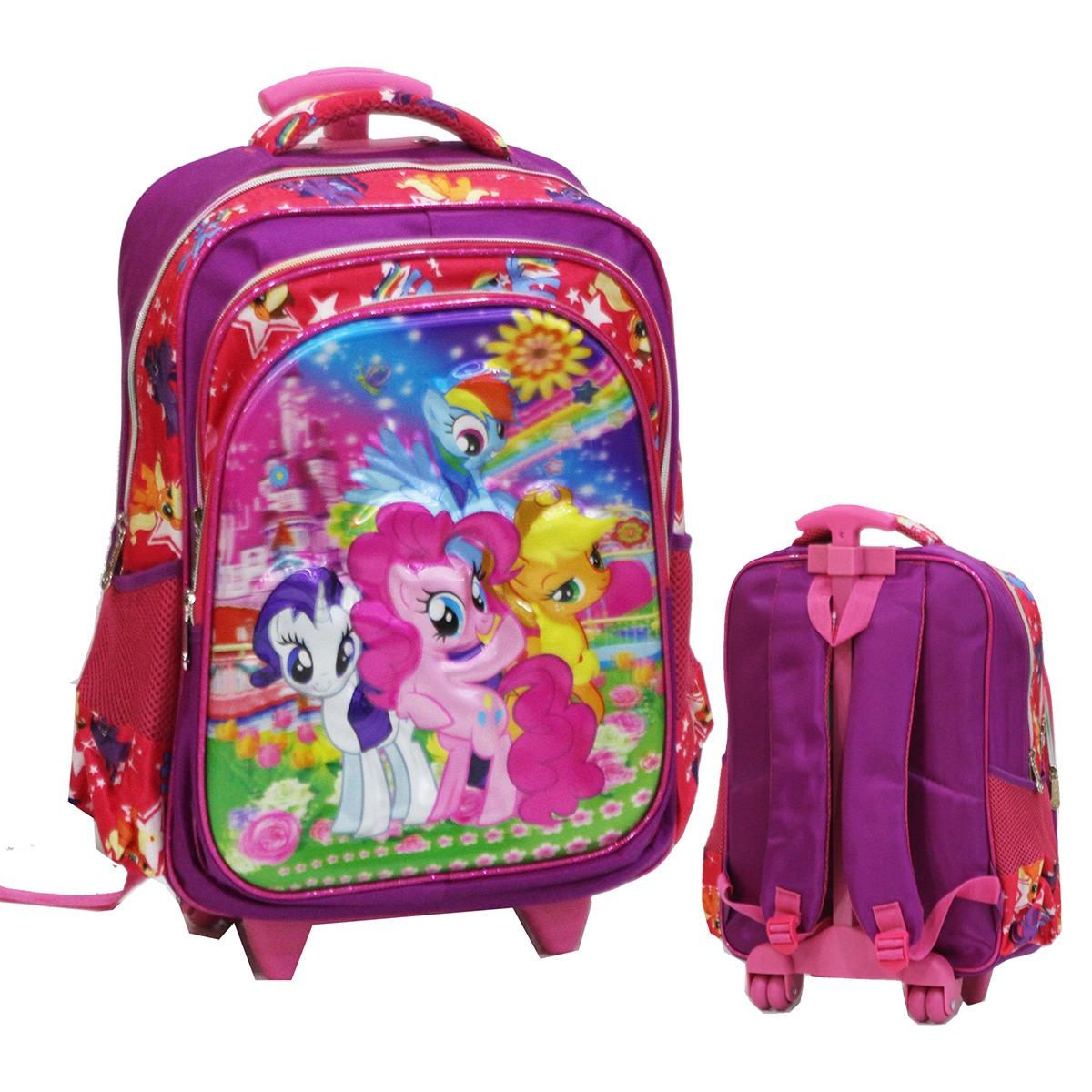 Onlan My Little Pony 5D Timbul Hologram Tas Trolley Ukuran Kantung Besar Import - Purple
