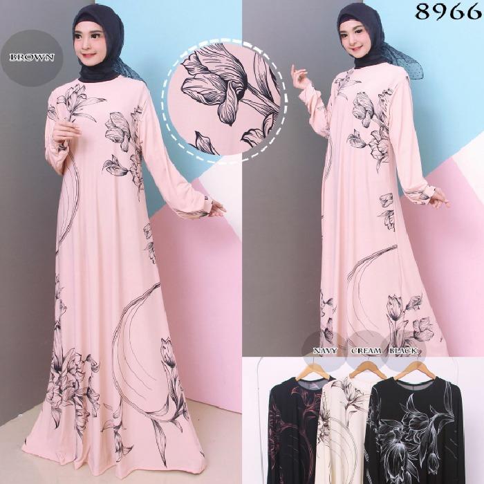 Baju Gamis Jumbo 4L Bahan Jersey Korea 8966