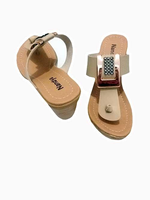 Therwan Sandal Wedges Wanita / Sendal Wedges Casual / Cream Januari 2019 - 2 Therwan Sandal Wedges Wanita / Sendal Wedges Casual / Cream - 2