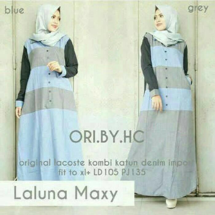 Laluna Dress / Denim / Gamis / Baju Muslim Terbaru / Hijabers