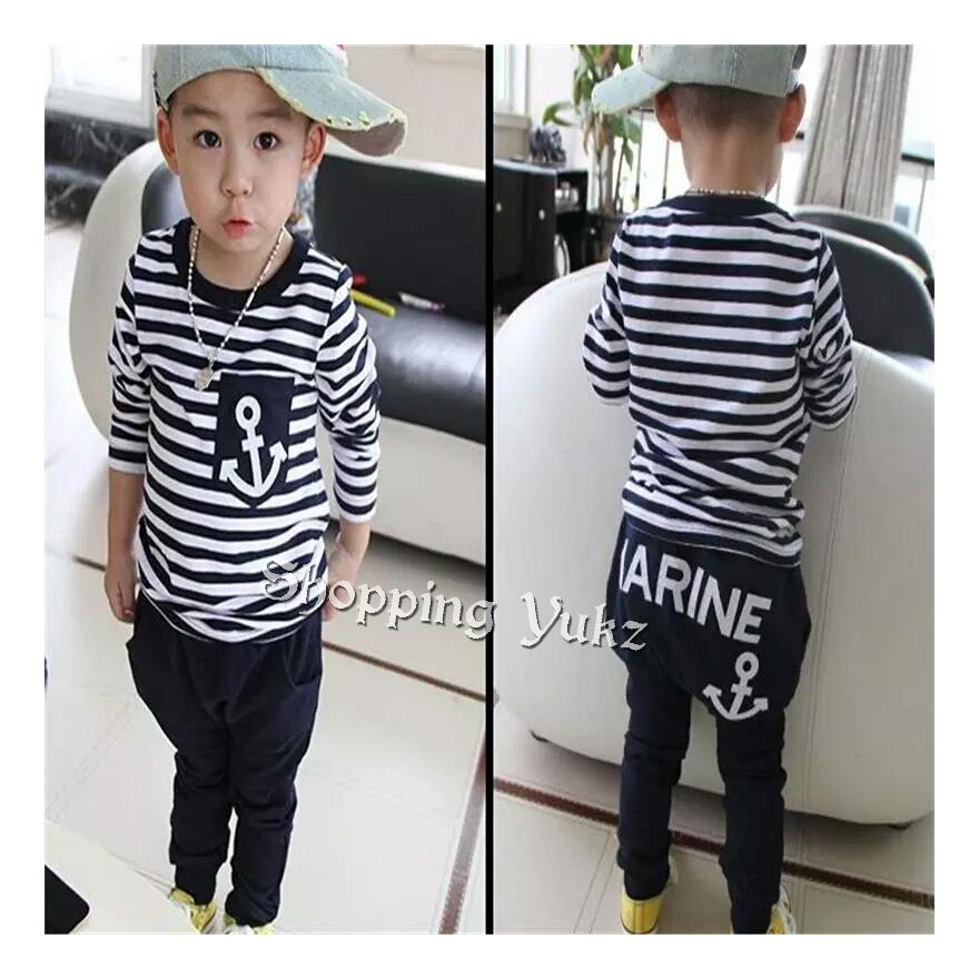 Shopping Yukz Setelan Baju Anak dan Celana Panjang Anak Cowok MARINE / Baju Anak Cowo/ Setelan Anak Laki-laki / Setelan Sweater Anak Laki-laki/ Stelan Anak Cowok/ Baju Anak Cowok / Celana Panjang Anak Laki-laki / Pakaian Anak Cowo