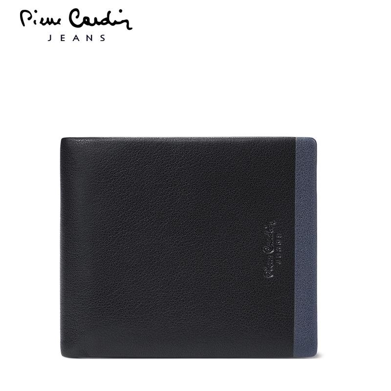 Pierre Cardin Pria Dompet Tas Uang Kulit Kasual Cross Section Bisnis (Hitam)