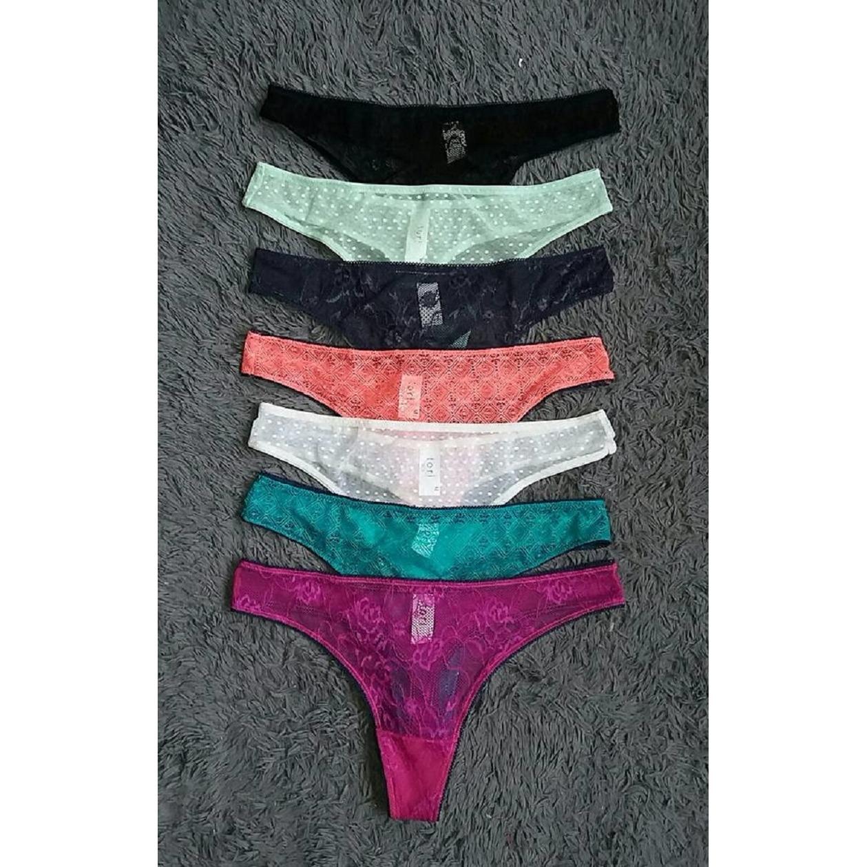 Jual Promo Paket Thong TORI Lace/Mesh 3pcs