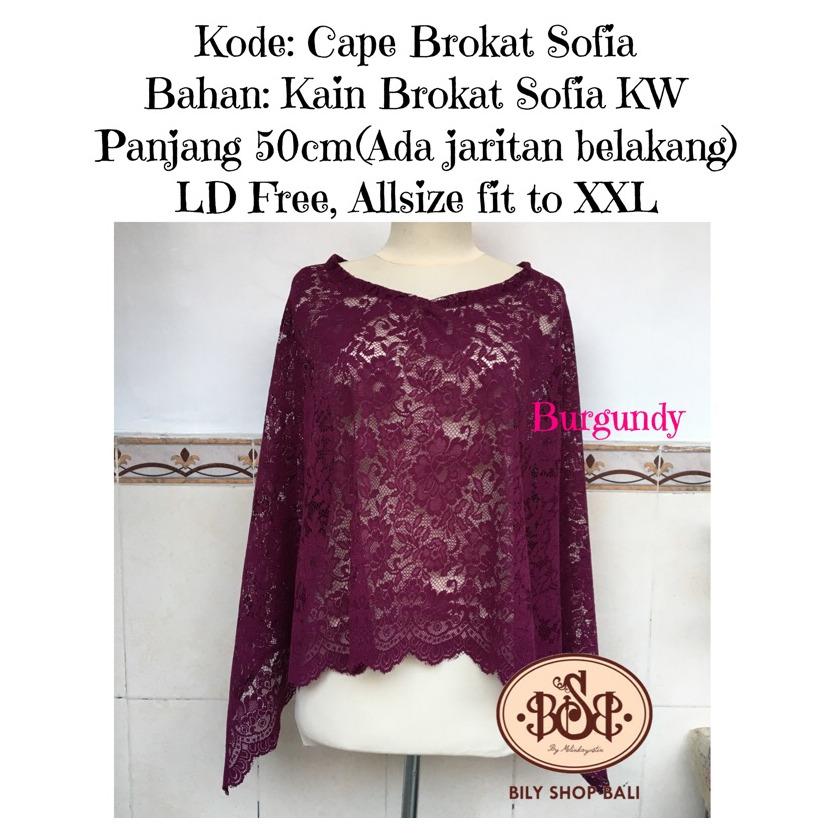 BILY SHOP BALI Cape Brukat Brokat Atasan Blouse Kebaya Outerwear Luaran Muslim