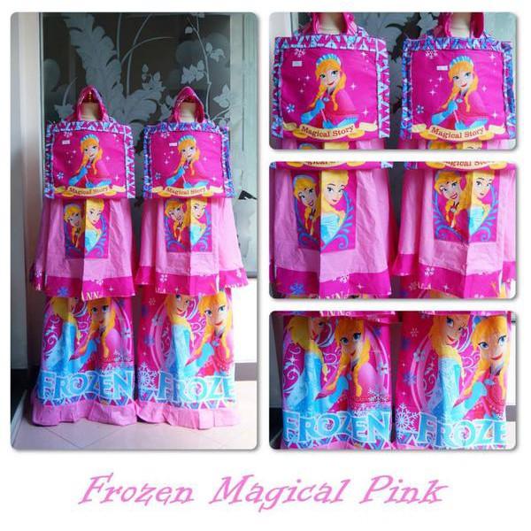 PUSAT GROSIR MUKENA ANAK FROZEN MAGICAL PINK XS