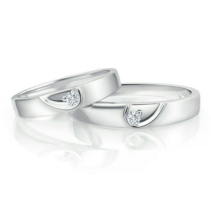Cincin Pernikahan Cincin Tunangan Couple Bahan Perak Kode 119