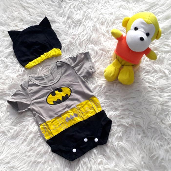Jumper Anak Bayi Laki-Laki Superhero Batman Set Topi Lucu /baju anak laki-laki termurah / baju anak laki-laki keren