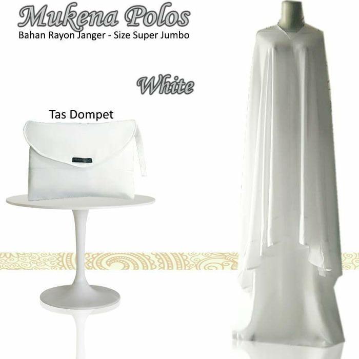 MUKENA PUTIH POLOS / MUKENA BALI / MUKENA KATUN / JUMBO / BIG SIZE / MUKENA MURAH