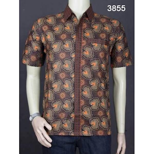 Jual Murah Baju Batik- Kemeja Batik Pria- Baju Atasan Pria Terbaru 3855