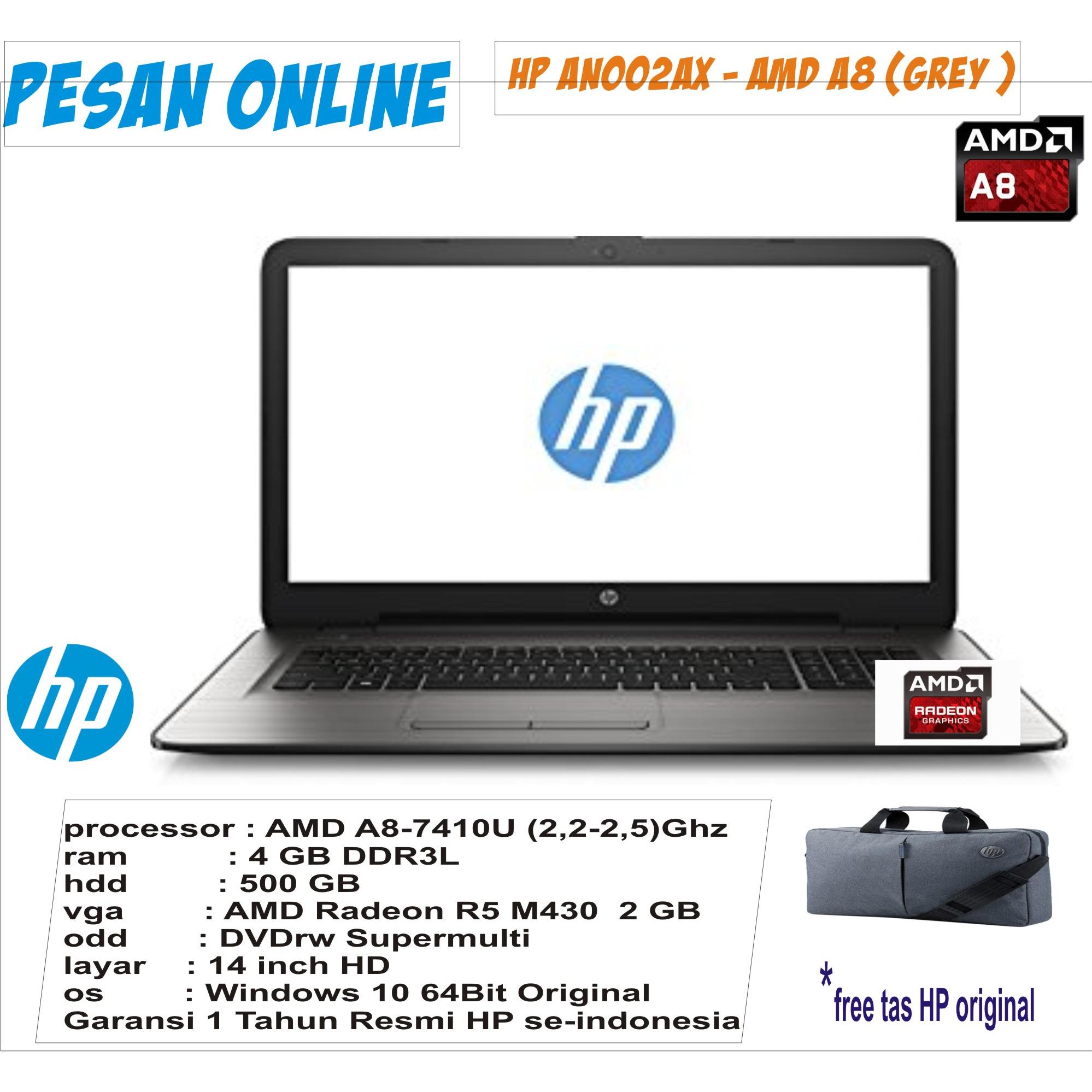 LAPTOP HP - AN002AX AMD A8 /VGA AMD RADEON R5 M430 2 GB/ GARANSI RESMI HP INDONESIA