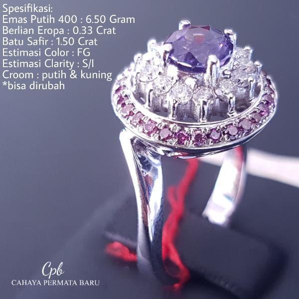 Cincin Emas400 6.50 Gram Berlian Eropa 0.30 Crat Fashion Murah Meriah