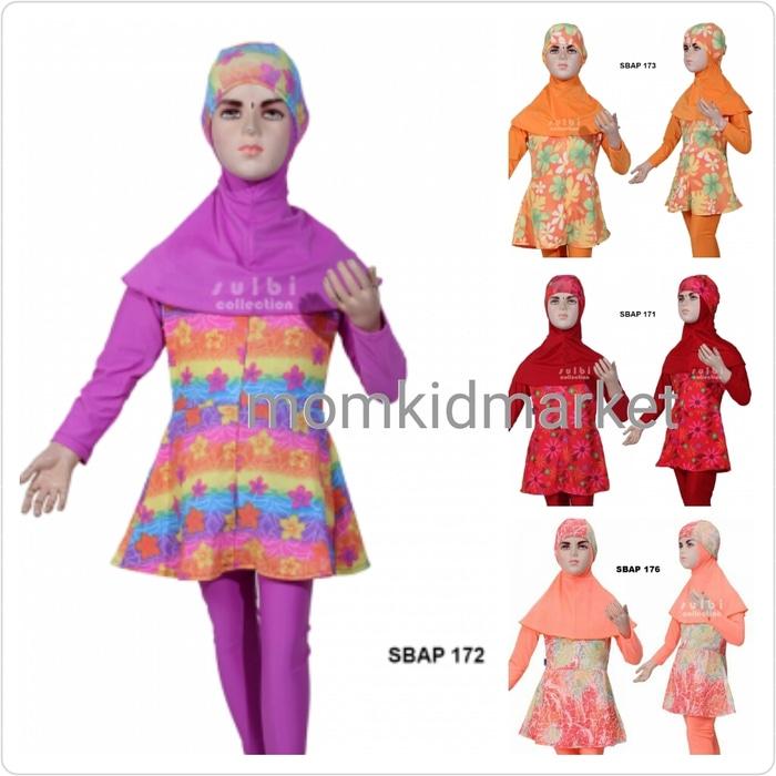 Baju Renang Anak Muslim Muslimah Ukuran 6 dan 7 Tahun Sulbi SBAP