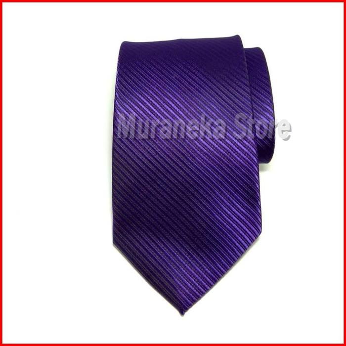 Dasi IMPORT Pria Ungu Panjang Formal Lebar 3 Inch Purple Motif Violet Garis Salur Kerja kantor 7, 8 cm polos Warna Setelan Wedding Wisuda Pernikahan Bridesmaid Pesta Pengantin MC Seragam Panitia Kemeja Suspender