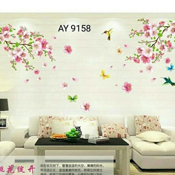 AY9158 wallsticker wall sticker stiker dinding Pink Flowers