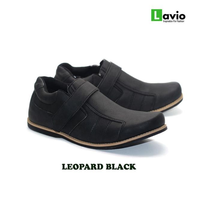 Sepatu Sneakers Casual Pria Lavio Leopard Hitam Original
