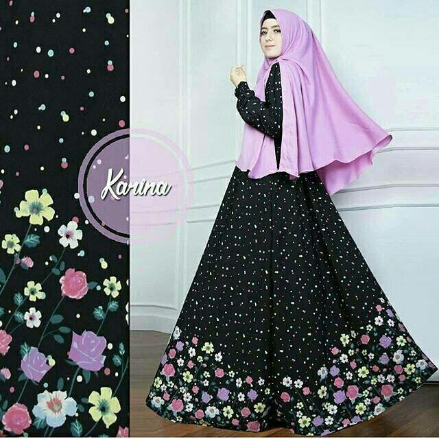 R2G Store - syar'i monalisa / busana muslim wanita - Hitam motif