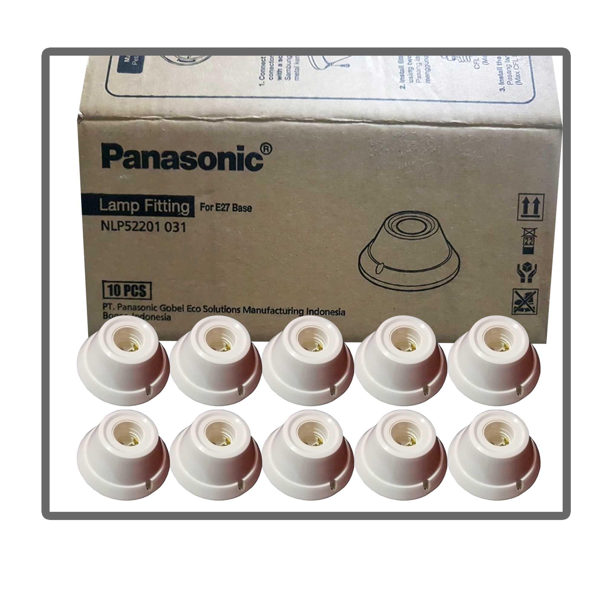 PAKET 10 BUAH Fitting Plafon E27 Bulat Panasonic 10 Pcs Putih paket 10 buah fitting plafon e27 bulat panasonic 10 pcs putih