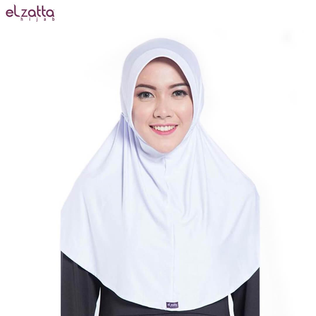 Elzatta Hijab Atau Hijab Atau Hijab Instan Atau Bergo Atau Elzatta Basic - E001 PUTIH