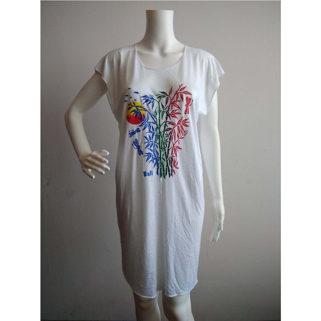 Baju Daster Bambu Bali Tgg Putih