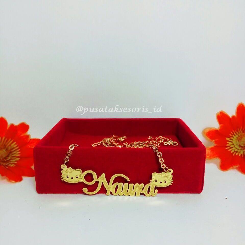 Jual Kalung Nama Gold Lapis emas 24 karat bisa cetak sesuai nama