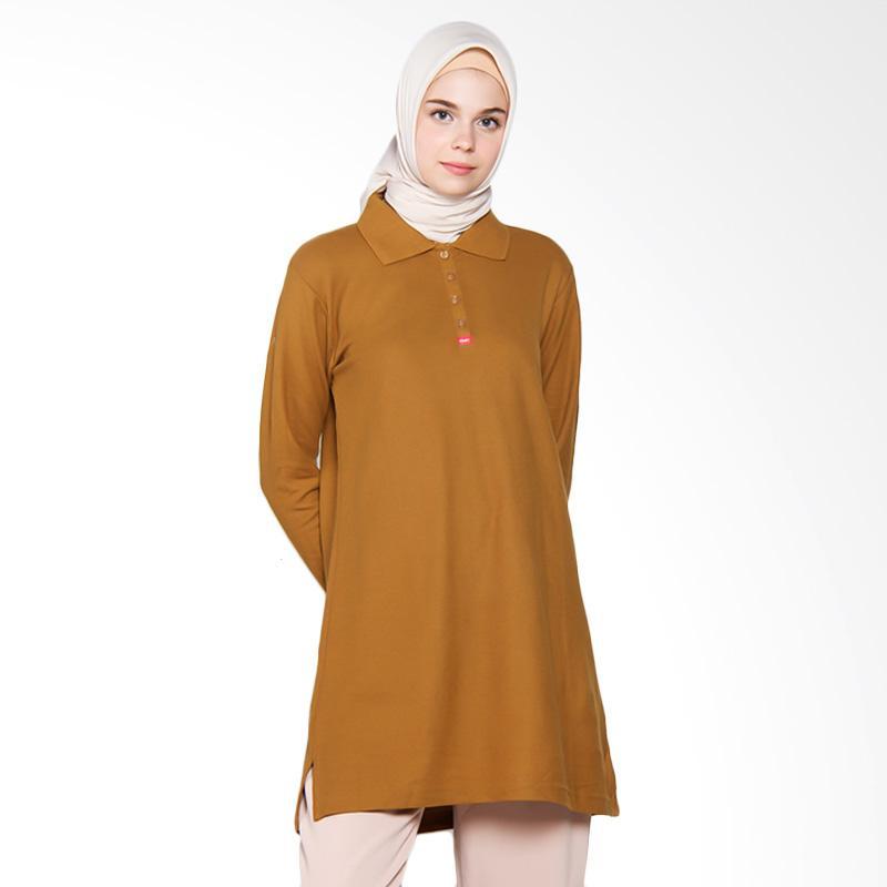 Dauky Long Polo Shirt Atasan Muslim - Dark Olive 308