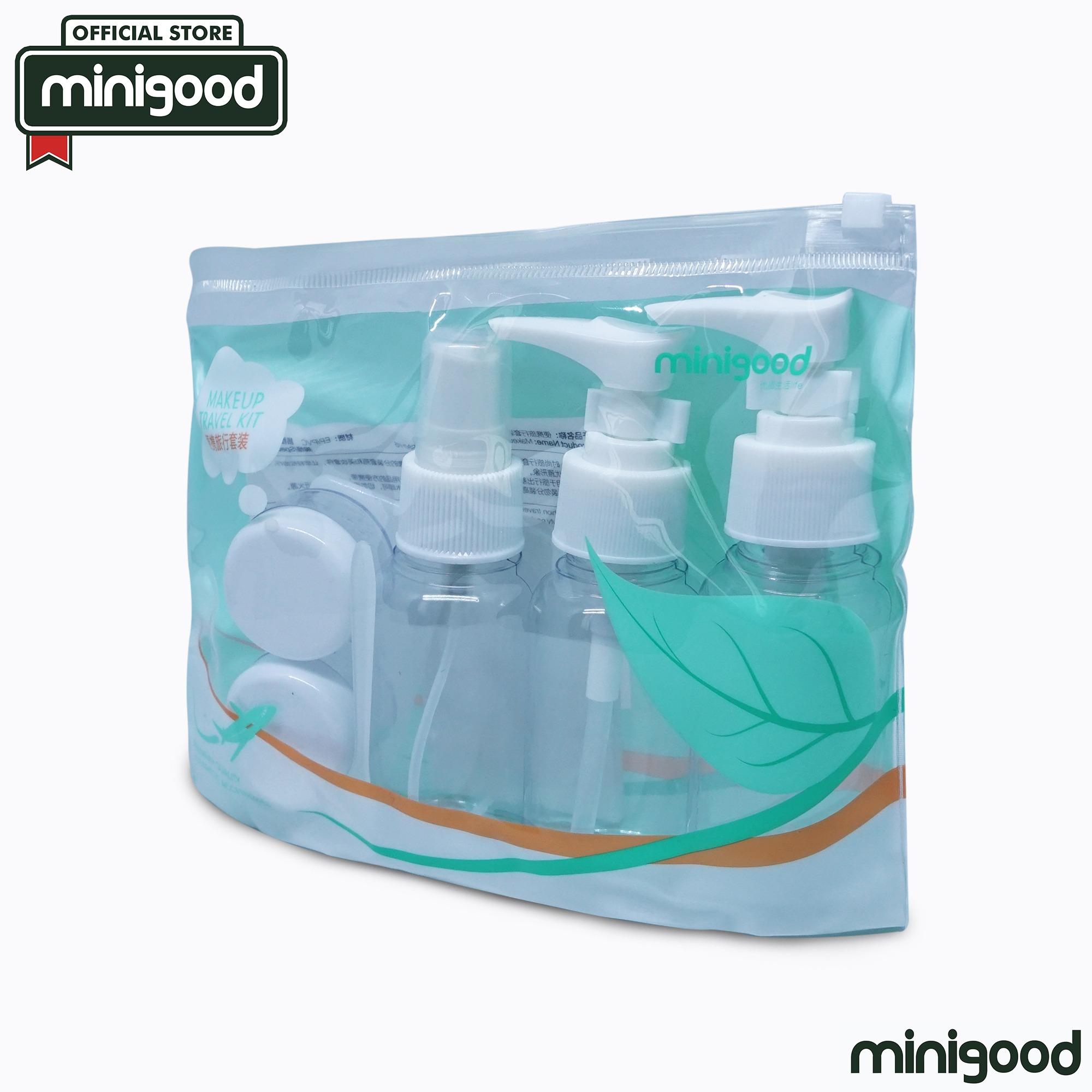 Fitur Minigood Terbaru Travel Bottle Set 3 Botol Tekan Semprot 2 minigood TERBARU travel bottle set 3 botol tekan semprot 2 wadah krim sisir cermin tas kemasan