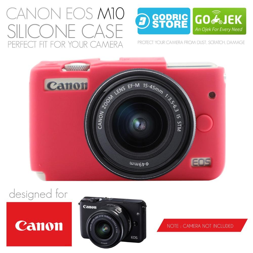 Godric Silicone Canon EOS M10 Silikon Case / Sarung Silicon Kamera Mirrorless - Pink Tua