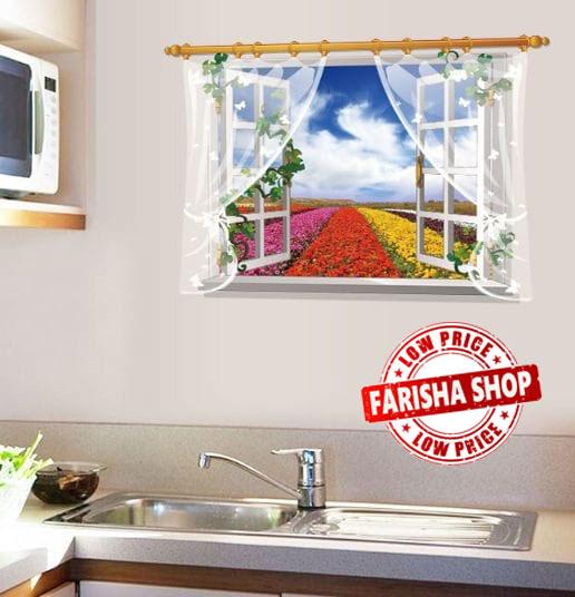 Wall sticker Jendela 20B SK9020B (90x60) Stiker Dinding
