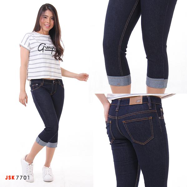 Celana Pendek Jeans Wanita 7/8 Stretch Jeans Jumbo Big Size Cewek Celana Santai Januari 2019 - 2 Celana Pendek Jeans Wanita 7/8 Stretch Jeans Jumbo Big Size Cewek Celana Santai - 2