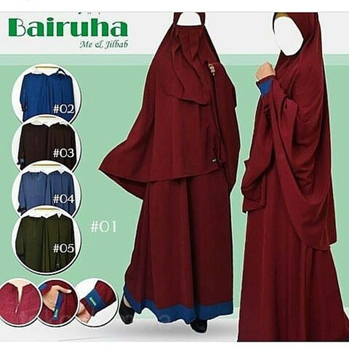 Syari Set Cadar Gamis Akhwat Bahan Wolfis S-Xxl Lengkap