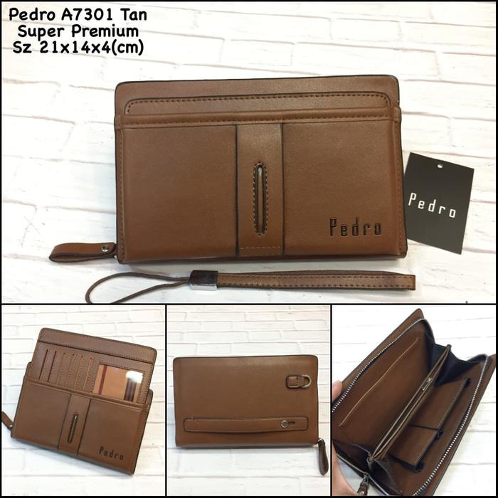 DOMPET PRIA PEDRO A7301 TAN KW SUPER TAS PRIA CLUTCH PRIA TAS IMPORT